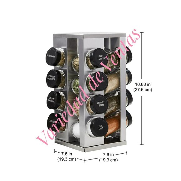 Kamenstein Heritage 16-Jar Revolving Pre-Filled Countertop Spice Rack - Picture 2 of 3
